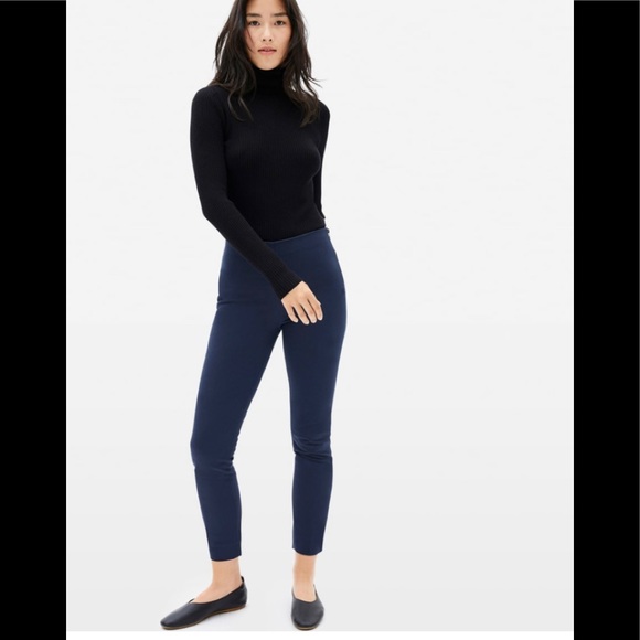 EVERLANE The side zip navy skinny stretch pants 00 - Picture 3 of 9